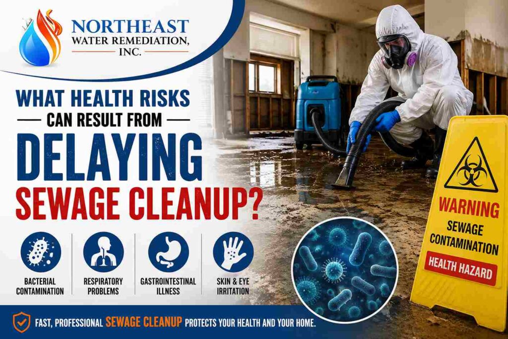 sewage cleanup services provided by Northeast Water Remediation