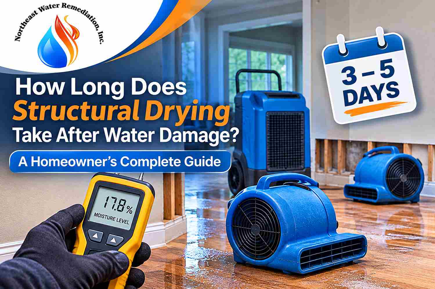 Professional structural drying after water damage using industrial drying equipment in Brockton, MA